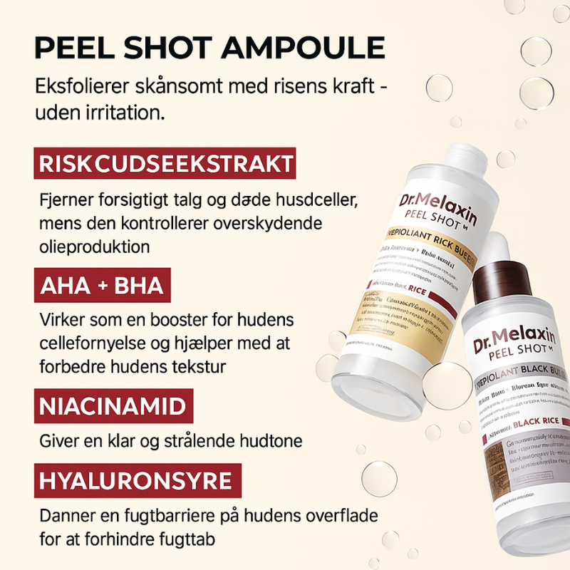 Dr. Melaxin - Rice Peel Shot Duo | Glød & Tekstur